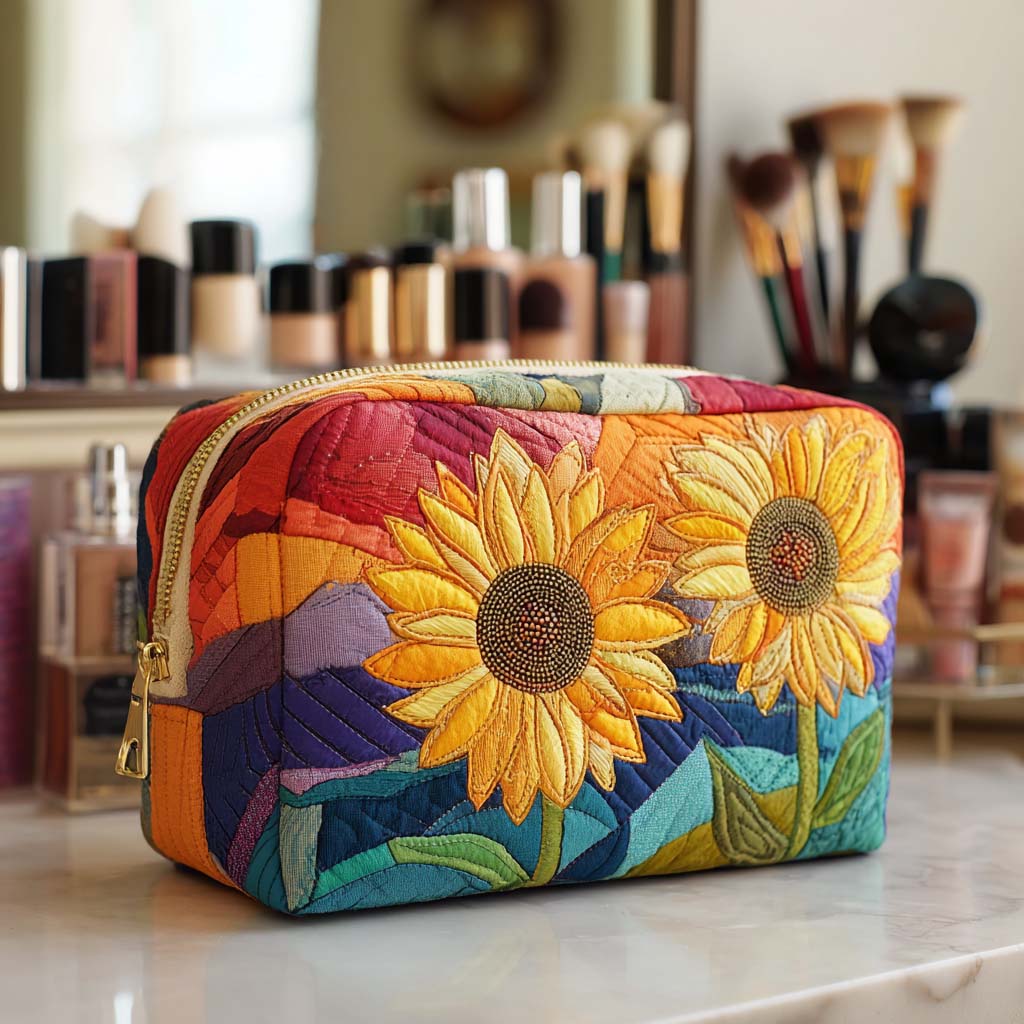 Kosmetiktasche – Goldene Sonnenblume