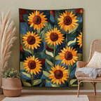 Goldener Sonnenblumenhorizont Kunst Hängend