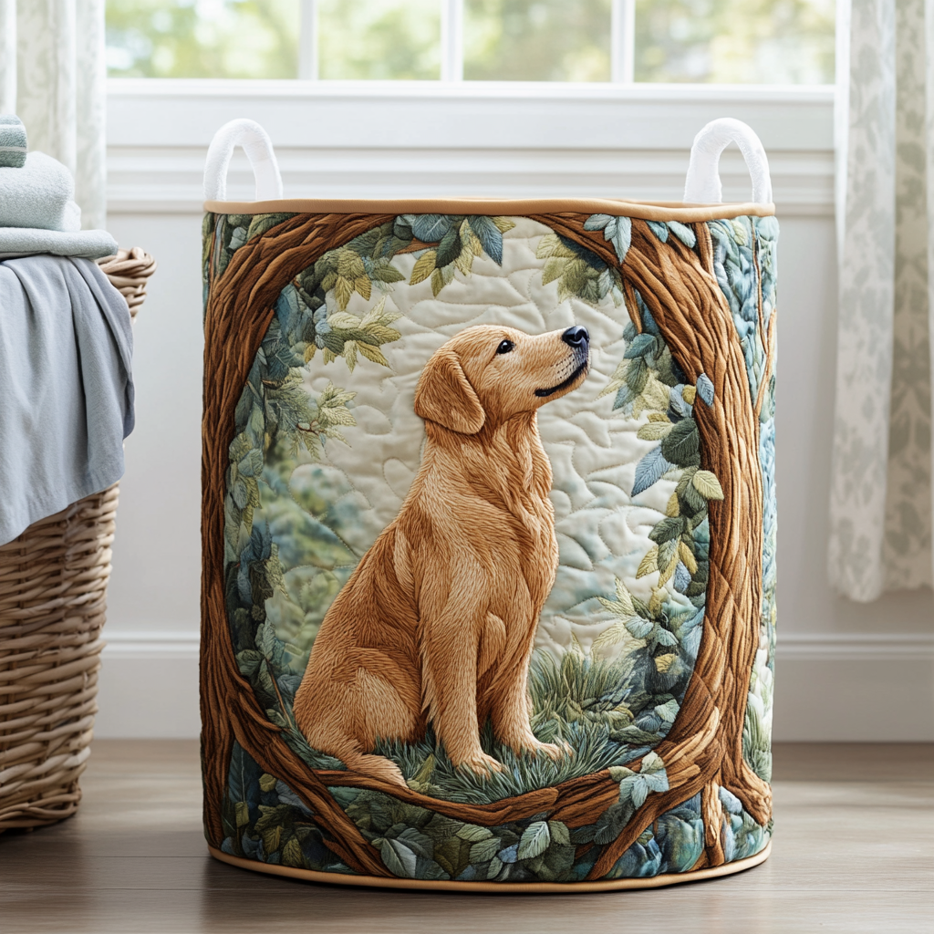 Golden Retriever im Herbst Wäschekorb
