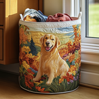 Golden Retriever im Herbst Wäschekorb