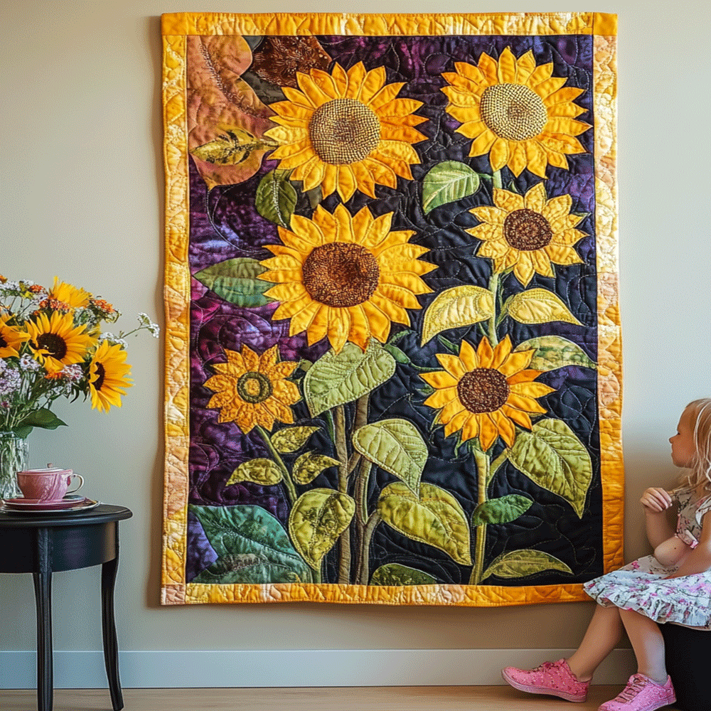 Goldenes Sonnenblumenfeld Kunst Hängend