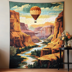 Heissluftballon über der Schlucht Kunst Wandbehang