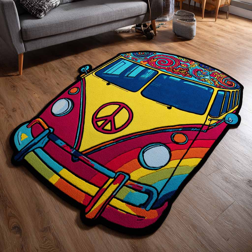 Knallbunter Hippiebus Sonderform Decke