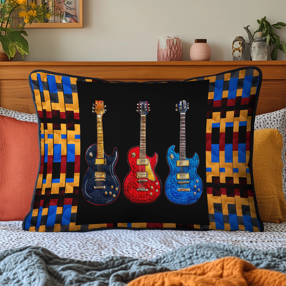 Drei E-Gitarren Kissenbezug