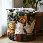 Lächelnde Katzen Wäschekorb