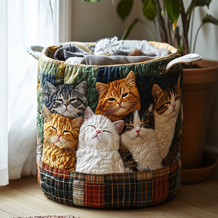 Lächelnde Katzen Wäschekorb