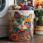 Farbenfrohe Katze Wäschekorb