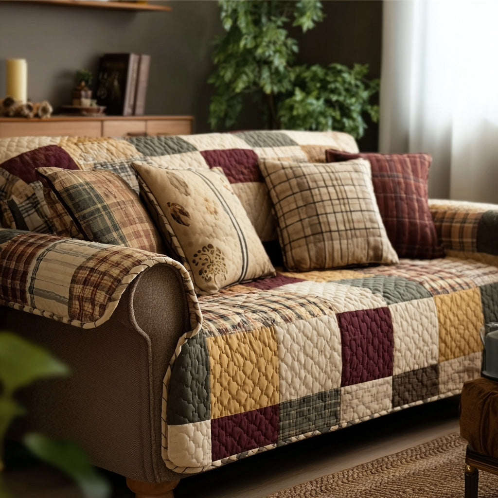 Rustikales Bauernhof Patchwork Sofaüberwurf
