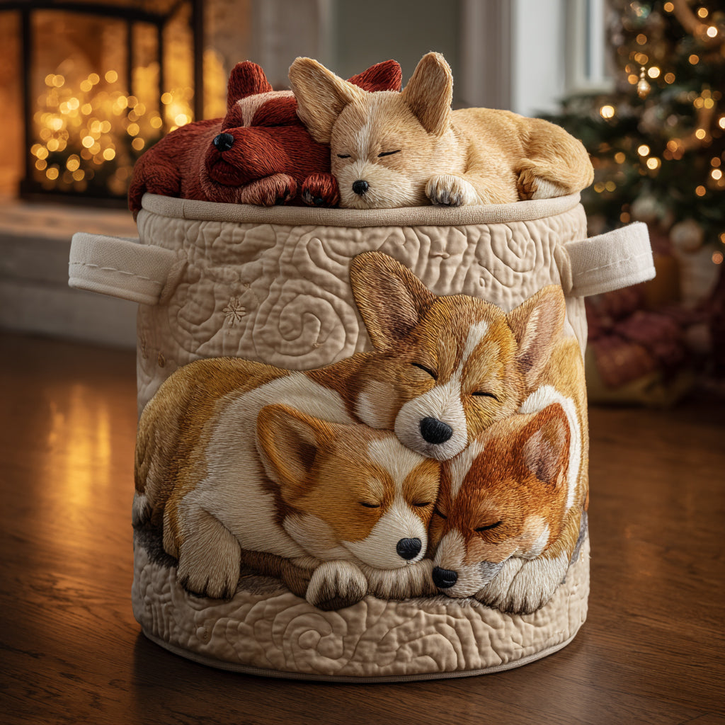 Schlafende Corgis Wäschekorb