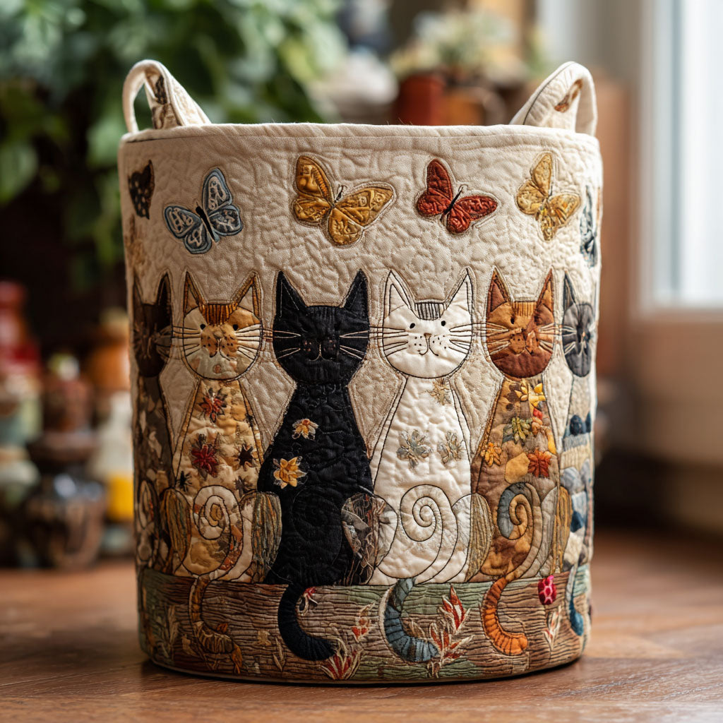 Katzen Zuhause Wäschekorb