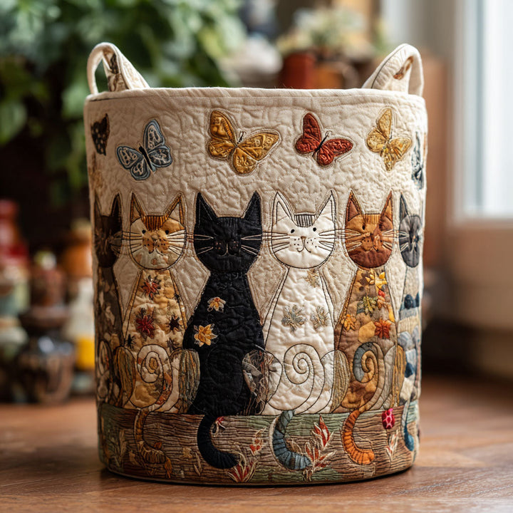 Katzen Zuhause Wäschekorb