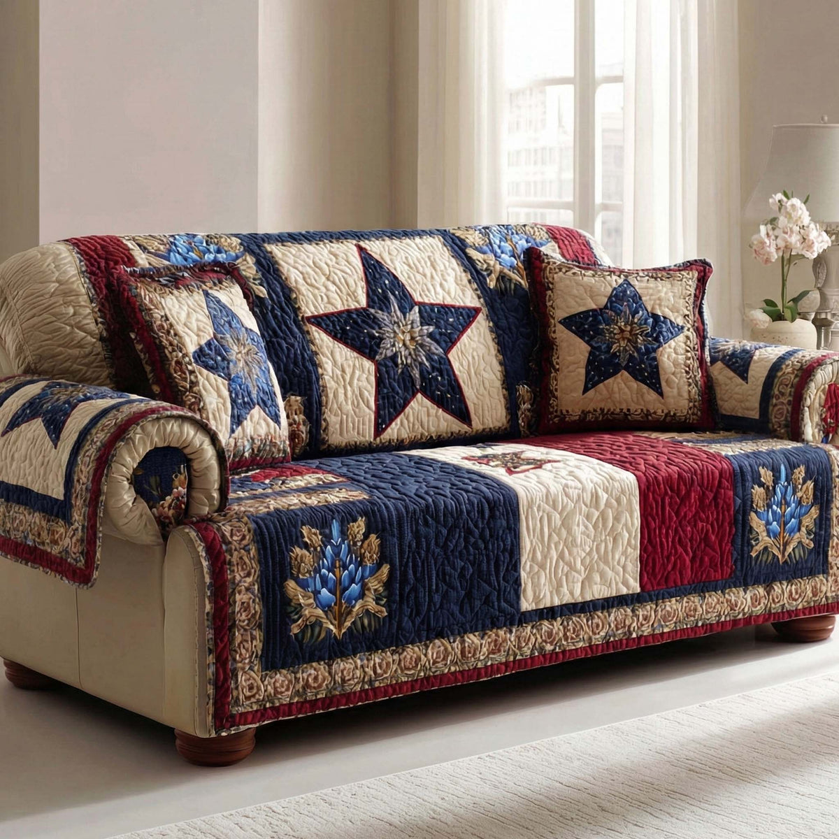 Americana Karo Patchwork Sofaüberwurf