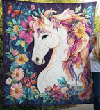 Elegantes Blütenpferd Kunst Wandbehang