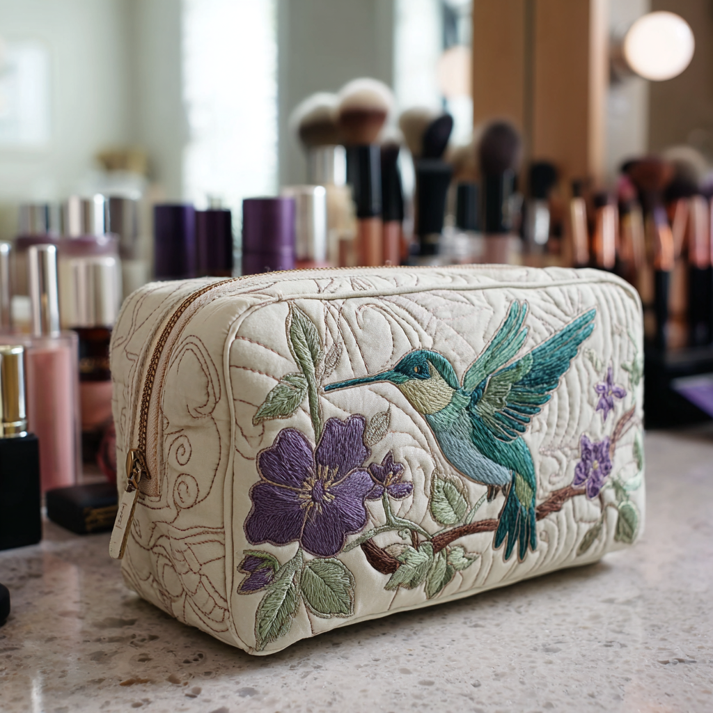 Kosmetiktasche – Kolibriblume