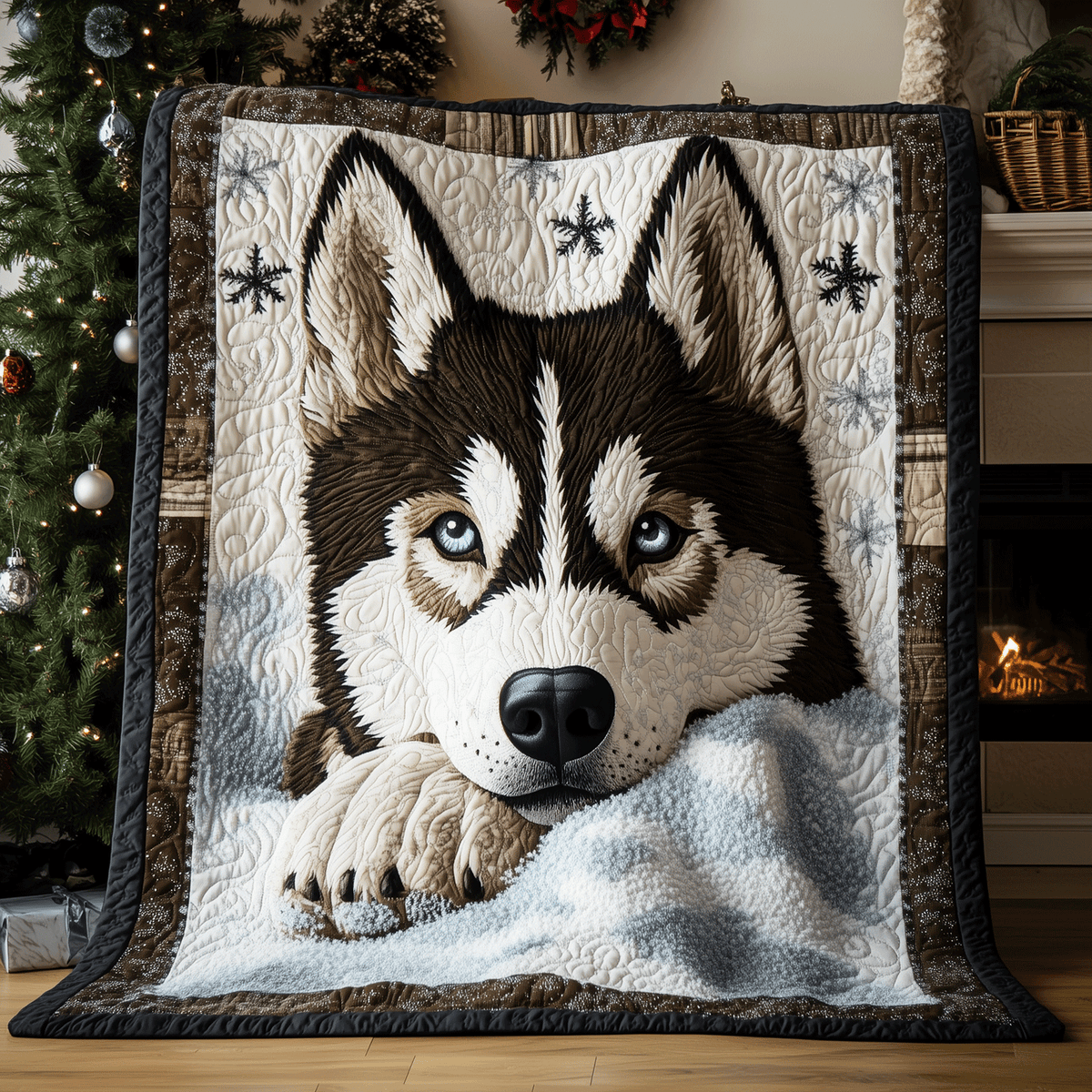 Husky Winterglück Schnee Decke