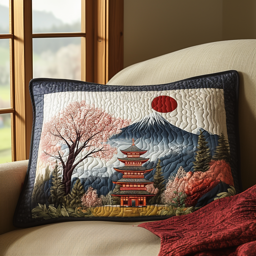 Japanische Pagode Fuji Kissenbezug