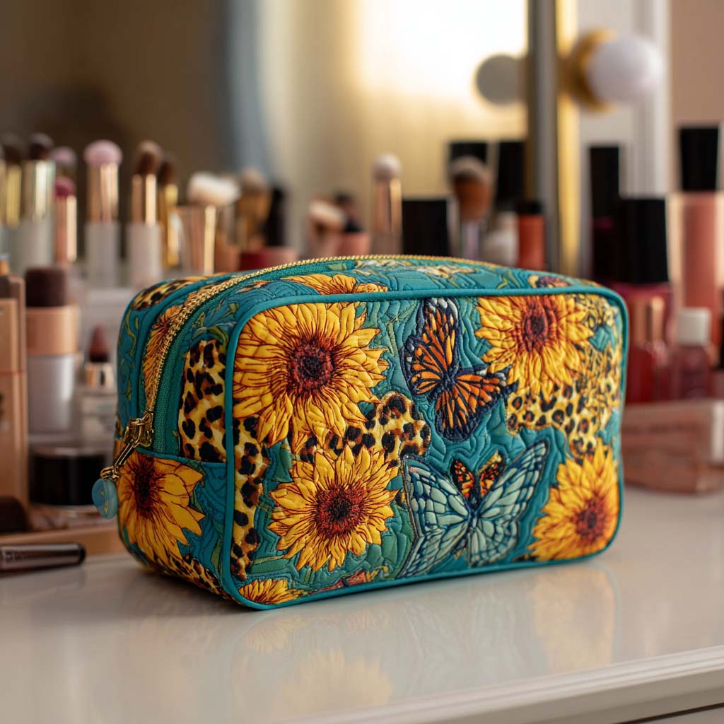 Kosmetiktasche – Fröhliche Blumen