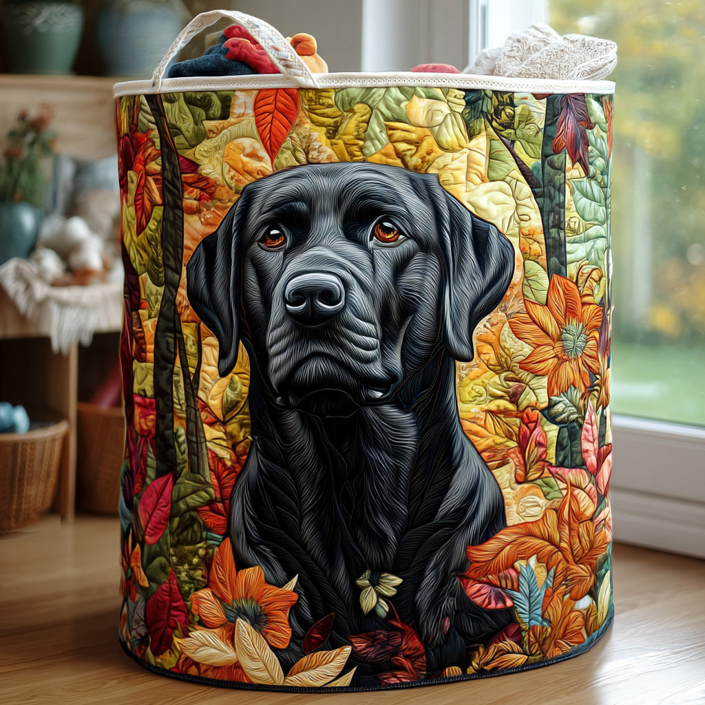 Schwarzer Labrador Porträt Wäschekorb