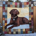 Schokoladen Labrador Patchwork Decke