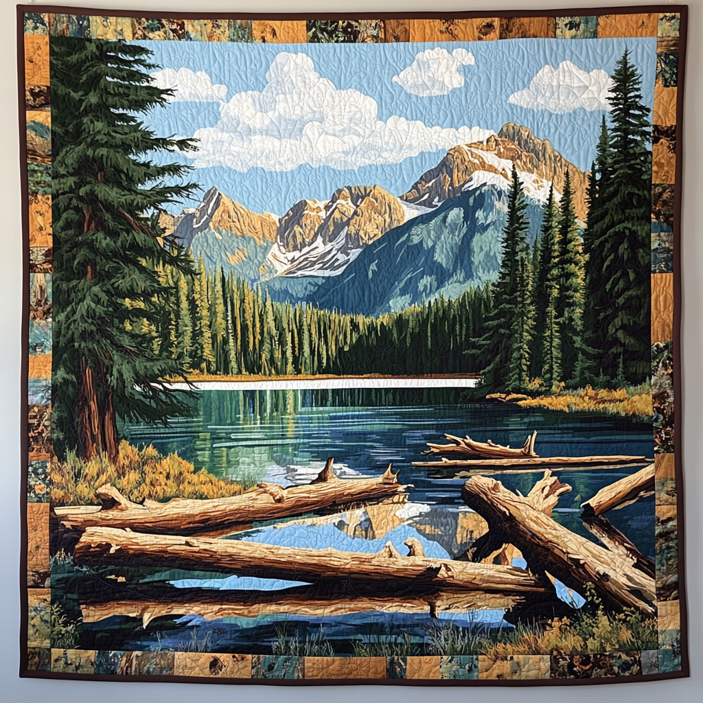 Friedlicher Bergsee Kunst Wandbehang