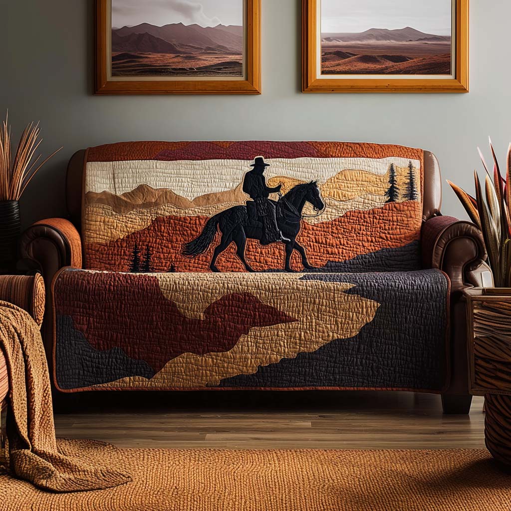 Western Pferde Silhouette II Sofaüberwurf