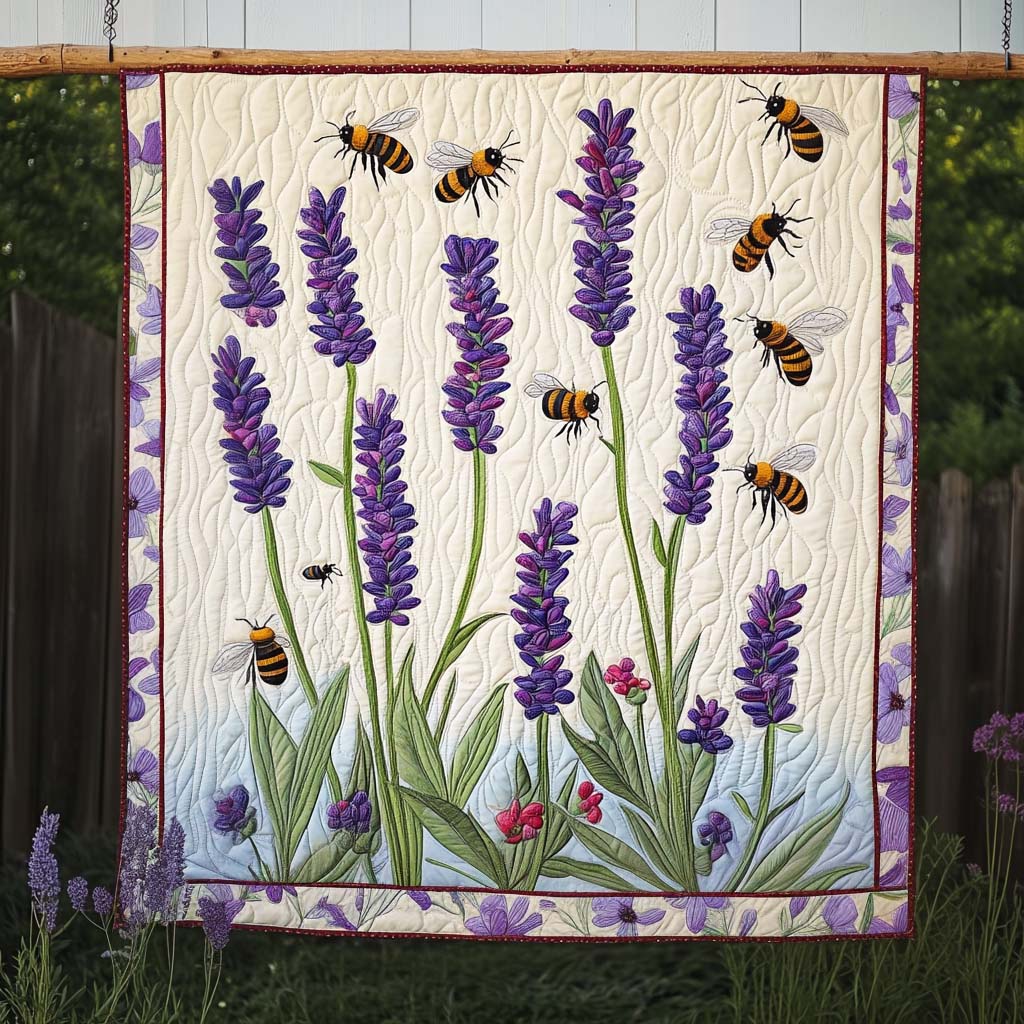 Lavendel und Bienen Kunst Wandbehang