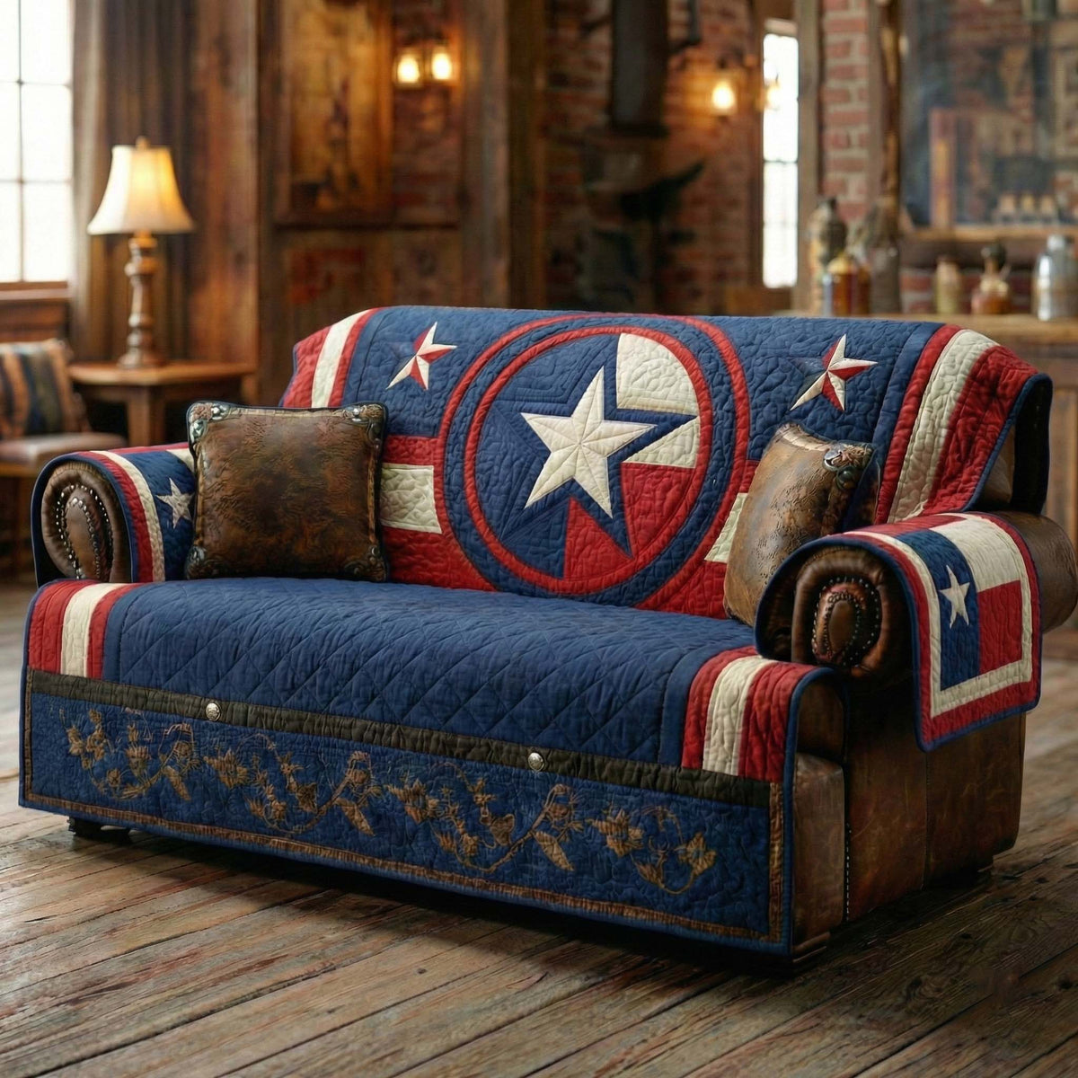Americana Karo Patchwork Sofaüberwurf
