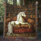 Einhorn Bibliothek Gewebt Sofadecke
