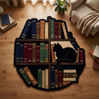 Schwarze Katze Bücherregal Sonderform Decke