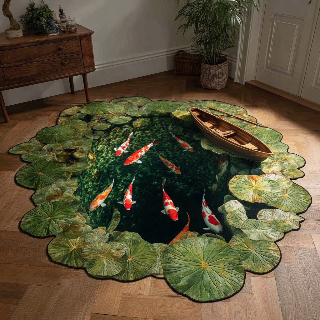 Koiteich Lotusblätter Sonderform Decke