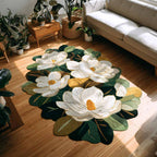 Weisse Magnolienblüten Sonderform Decke