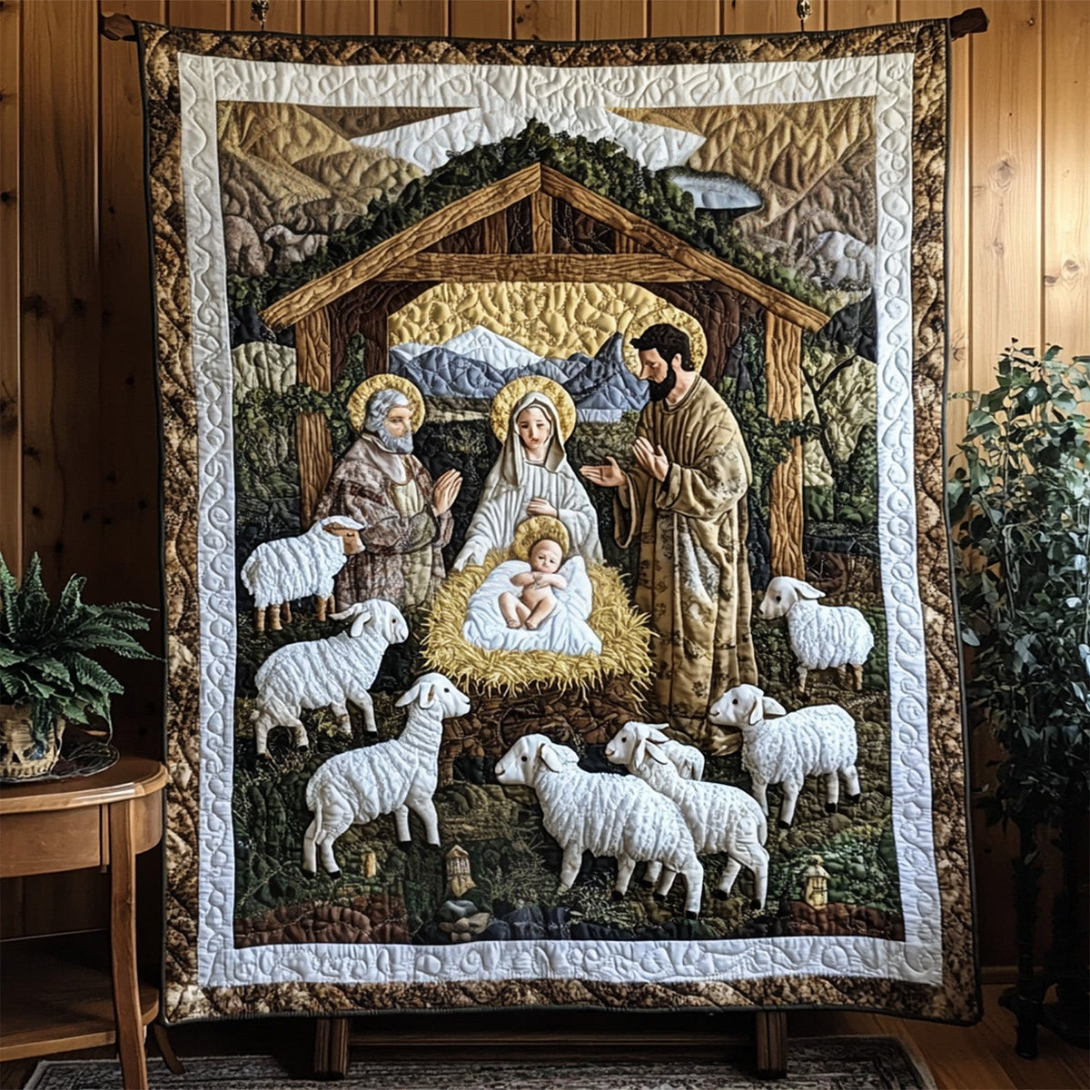 Jesu Geburt in der Krippe Kunst Wandbehang