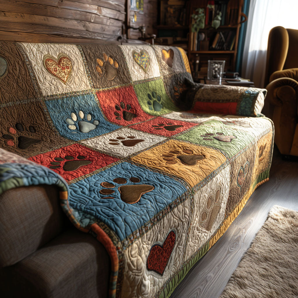 Wiesen Pfoten Patchwork Sofaüberwurf