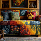 Wiesen Pfotenspur Patchwork Sofaüberwurf