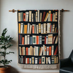 Minimalistisches Bücherregal Gewebt Sofadecke