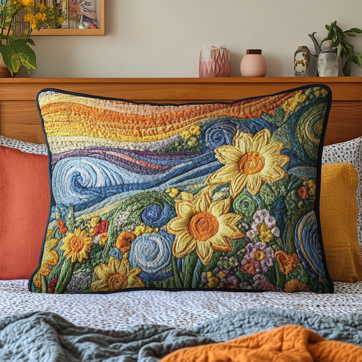 Sonnenblumen Sternennacht Kissenbezug