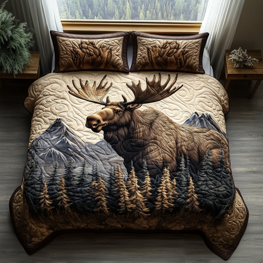 Schlafender Bär Waldtier 3-teiliges Bettwäsche-Set