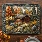 Herbstliche Blockhütte Wald Untersetzer