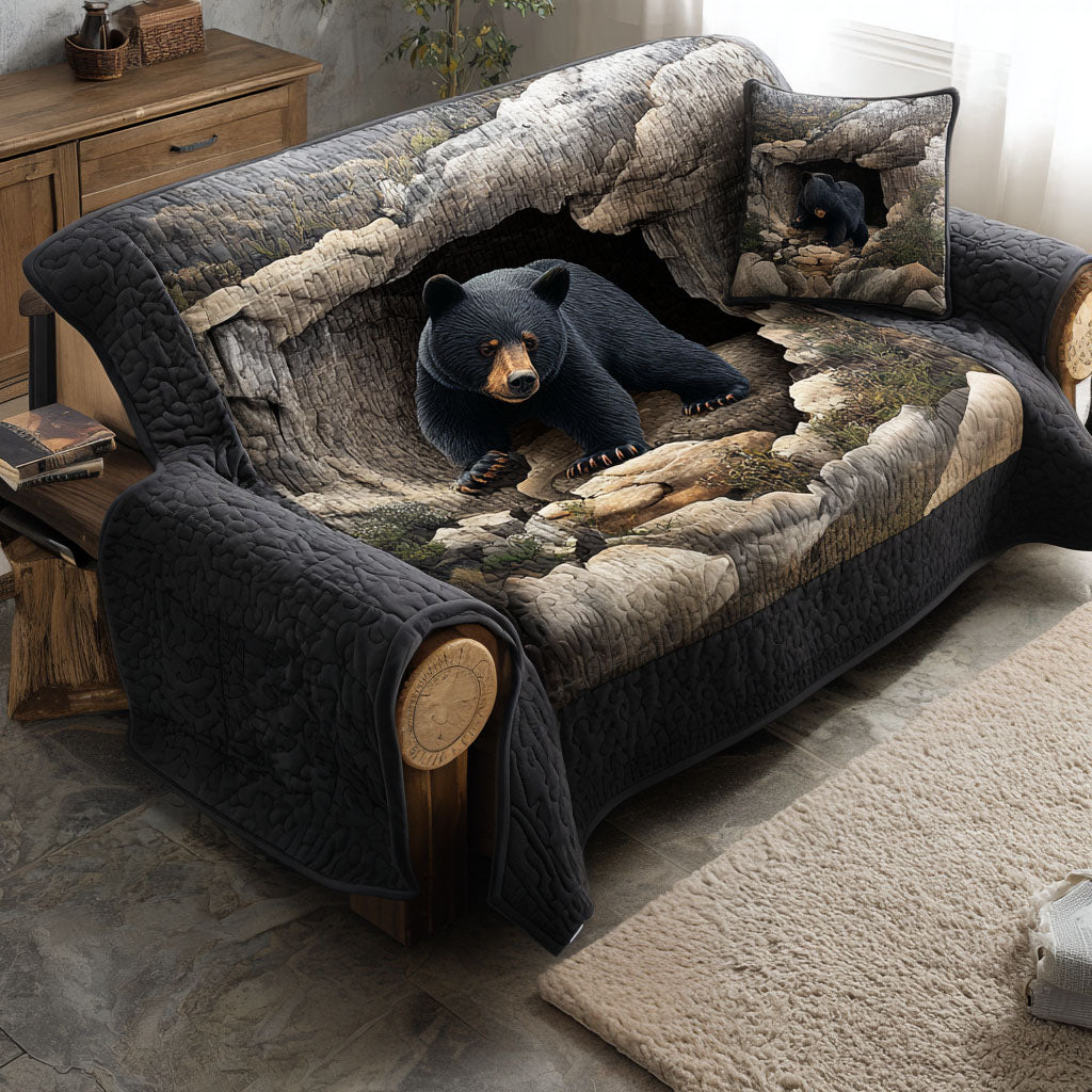 Schwarzbär Höhle Bergschatten Sofaüberwurf