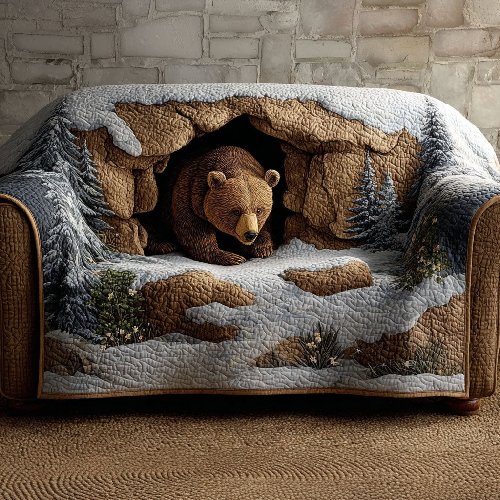 Bär Höhle Bergpfad Sofaüberwurf