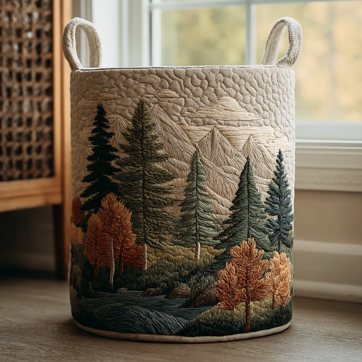 Kiefernwald im Herbst Wäschekorb