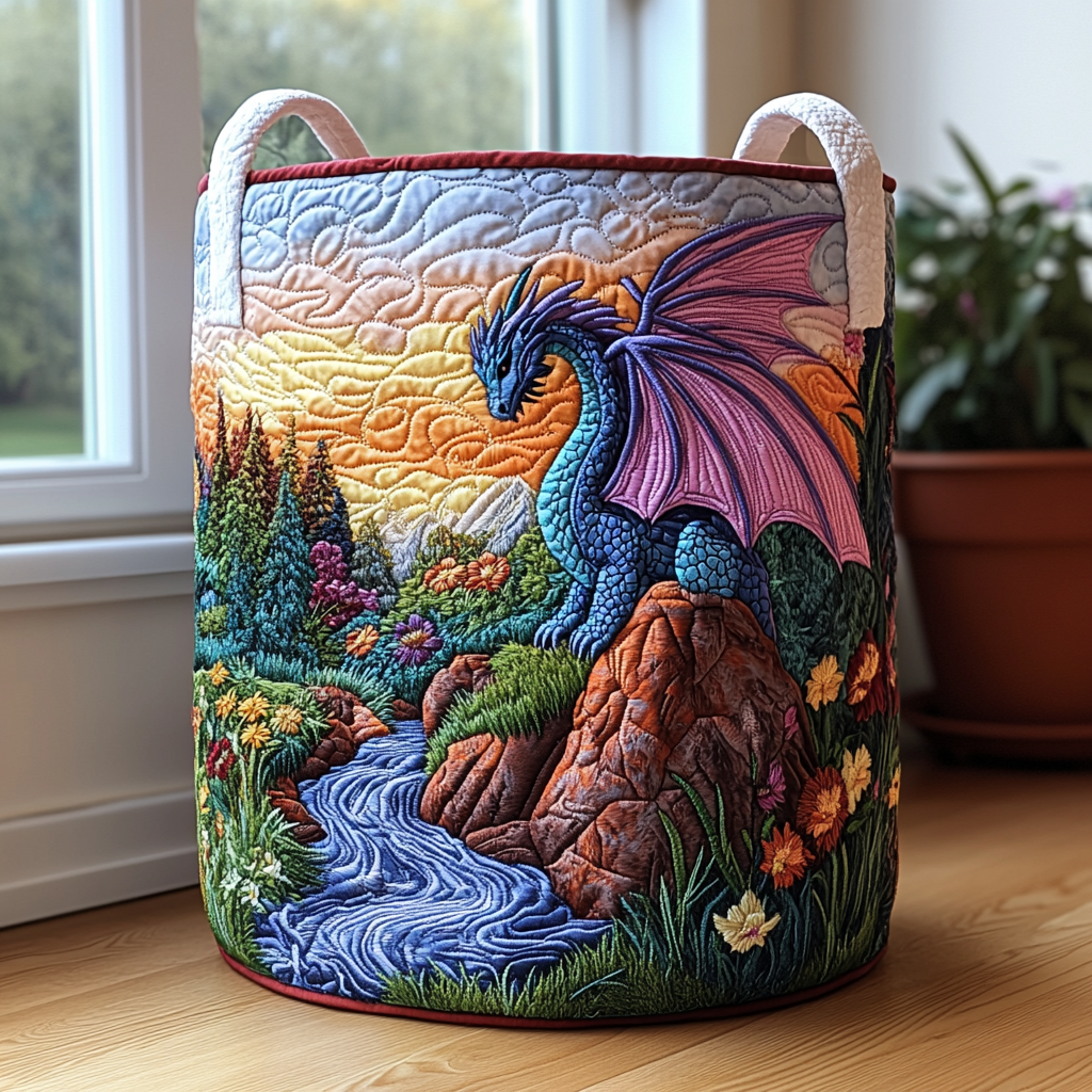 Lila Drache am Bach Wäschekorb