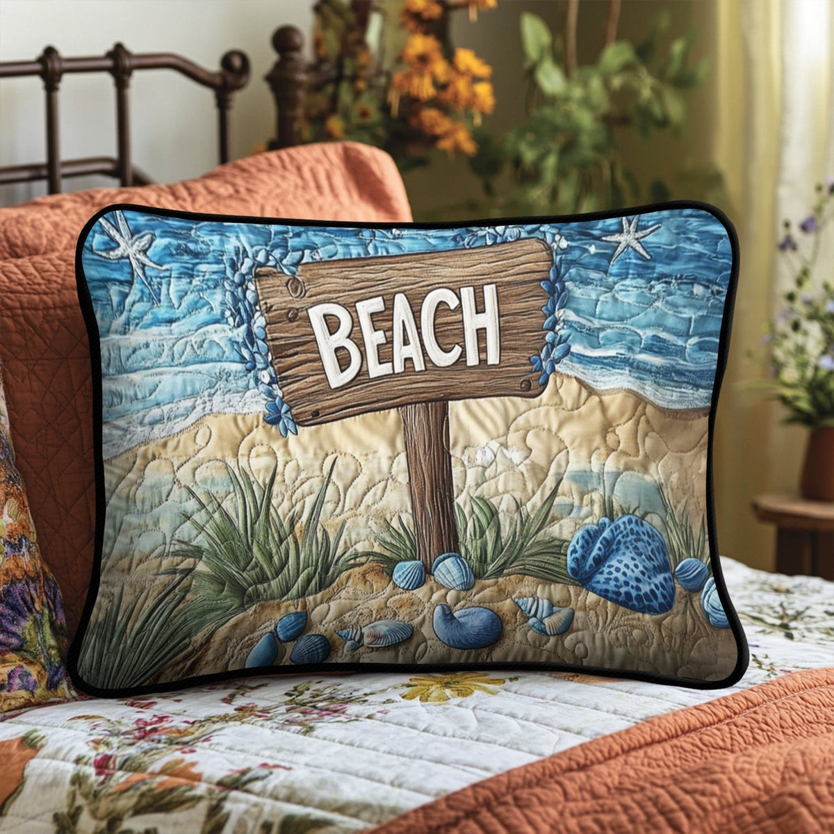 Strand Beach Schild Kissenbezug