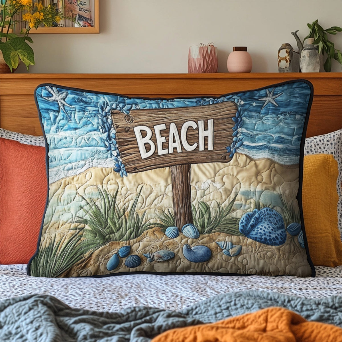 Strand Beach Schild Kissenbezug