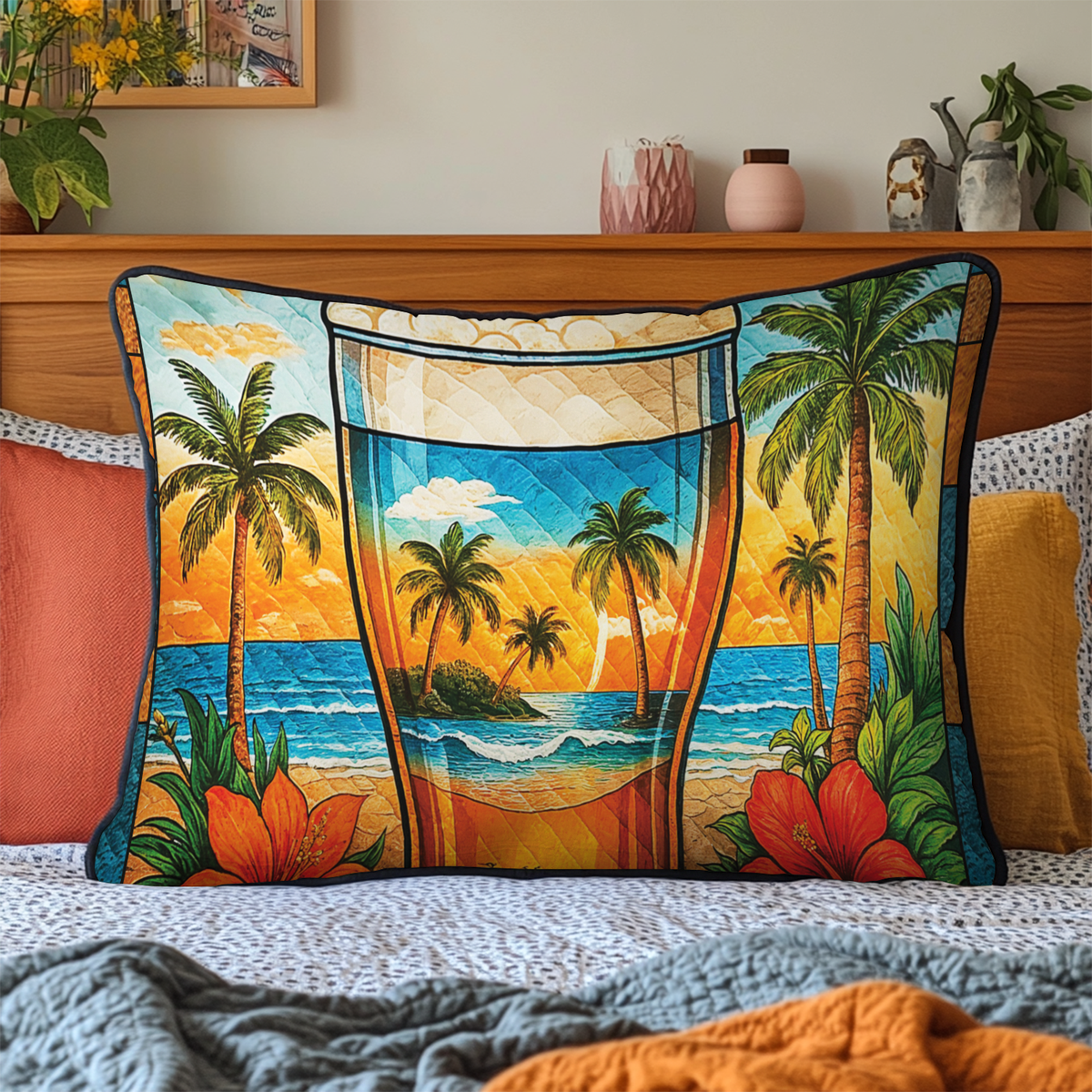 Tropenstrand Palmen Aloha Kissenbezug