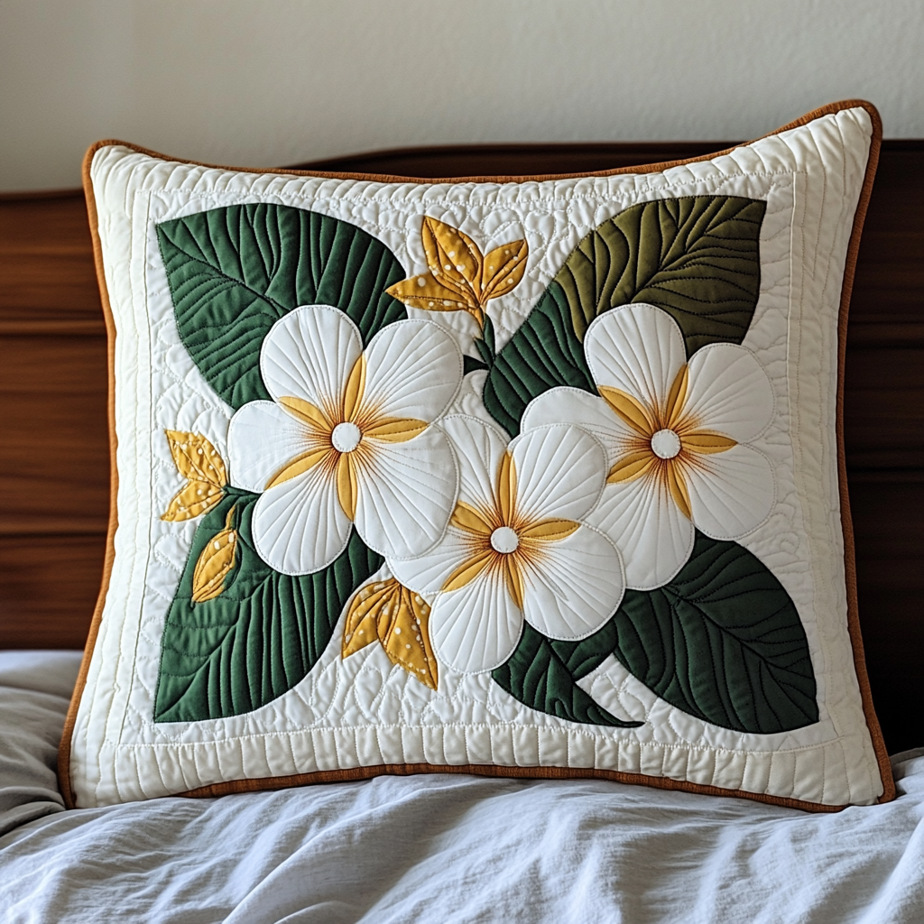 Weisse Plumeria Blüten Friedlich Kissenbezug