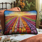 Bunte Tulpenfelder Kissenbezug