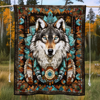 Ethno Geisterwolf Decke
