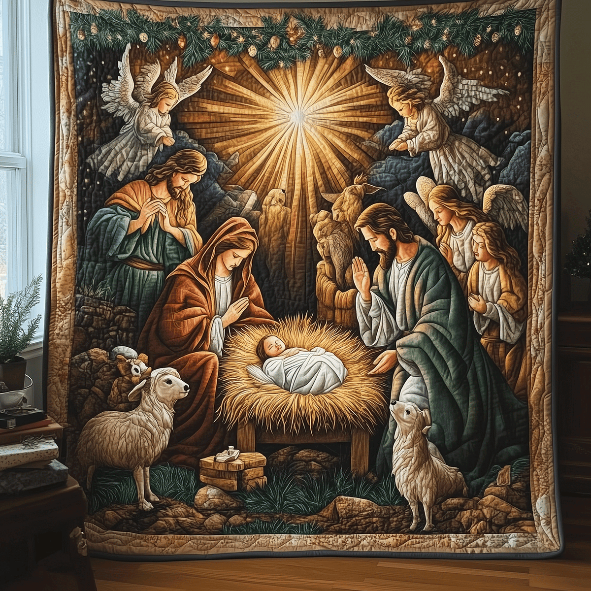 Weihnachtskrippe Heilige Nacht Decke