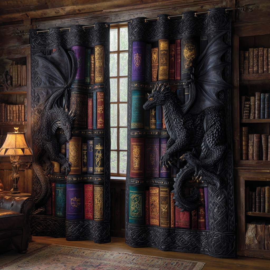 Nächtlicher Onyx Drache Vorhänge